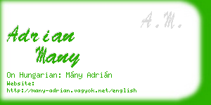 adrian many business card