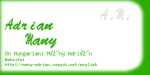 adrian many business card